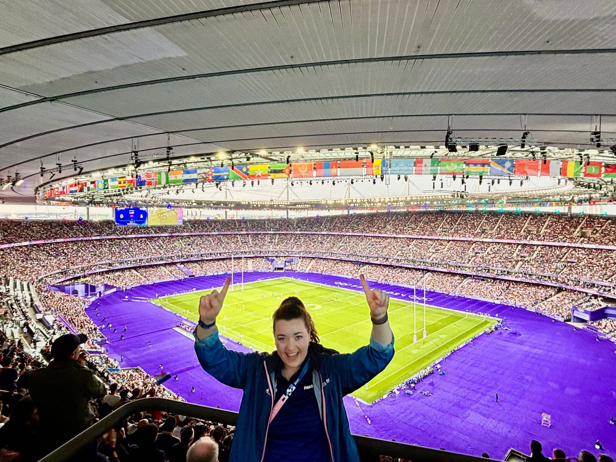 Sophie at the Paris Olympics stadium